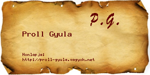 Proll Gyula névjegykártya